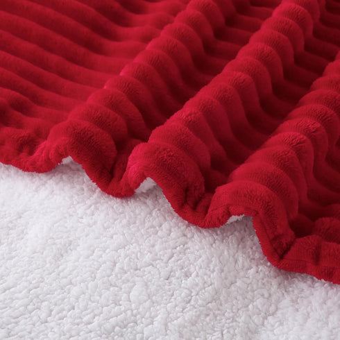 9090 Cozy Red Sherpa Fleece Throw Blanket for Couch Sofa Bed,Super Soft Plush Double Side Thick Flannel Blanket