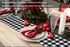Senneny Christmas Table Runner 14 x 72 Inch, Burlap & Cotton Black White Plaid Reversible Buffalo Check for Holiday