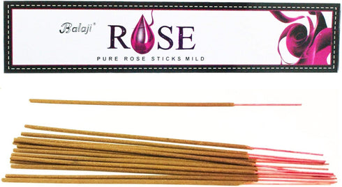 Pure Rose Mild Incense Sticks, 12 Units x 15 Sticks, Brown, 11 x 9.7 x 25 cm