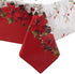 Newbridge Christmas Blooming Poinsettia’s Double Bordered 70 Inch Long Table Runner, Holiday Red and White Poinsettia