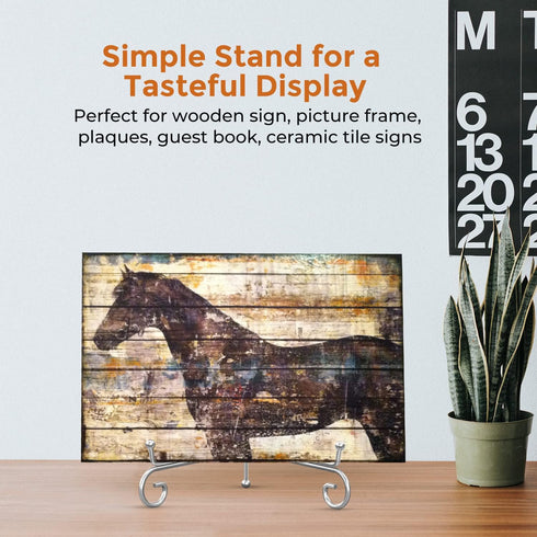 TR-LIFE Plate Stands for Display, 10 Inch Metal Easel Stand for Picture Frame and Decorative Plates (Silver 2 Pack)