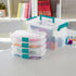 Sterilite Small Divided Pencil Box, Stackable Plastic Storage Container with Latching Lid, Clear Case, 12 Pack
