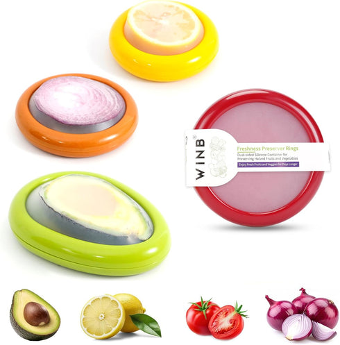 Winb Set of 4 Reusable Fruit and Veggie Savers - Ideal for