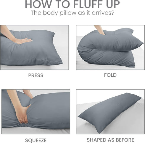 20 54 Inch), Utopia Bedding Full Body Pillow for Adults (Grey, x Long Pillow Insert for Sleeping, Ideal for Side