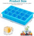 ZDPMK 2 Pack Silicone Ice Cube Trays, Flexible Molds for 15 Ice Cubes, Reusable & BPA Free for Freezer, Cocktail,