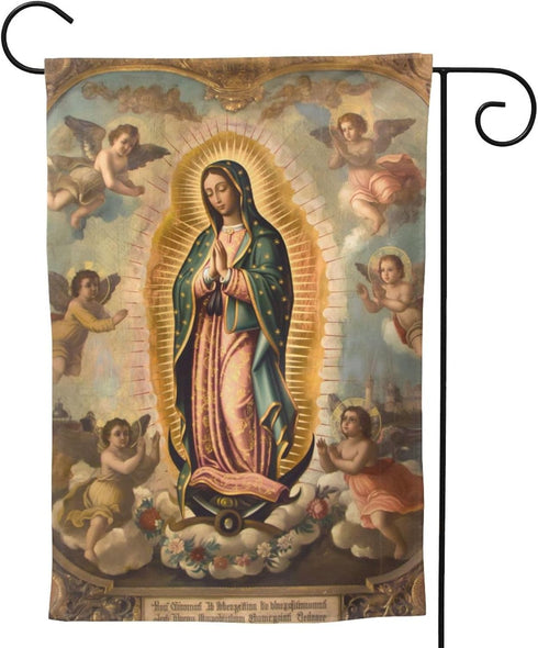 YISHOW Our Lady of Guadalupe Garden Flag - Double Sided Vertical Holy Mary Blessed Virgin Mary Outdoor Decor 12.5"X18"