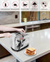 Toaster Dust Cover for Kitchen 2 Slice, Farmhouse Cow Flower Black Bread Maker Cover, Washable Kitchen Small Appliance