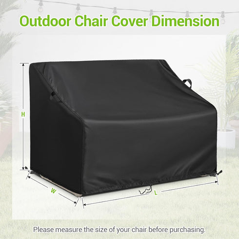 50"L48"W37"H) Kasla Patio Double Chair Cover, Waterproof Heavy Duty Cover for Outdoor Loveseat & Glinder Bench