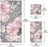 Sets 3 Sets1 1 1 ALAZA Pink Flowers Roses and Leaves on Gray Towel Bathroom Piece Bath Towel Bath Towel Hand Towel