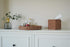 13.8"x2") Round Rattan Woven Serving Tray with Handles Ottoman Tray for Breakfast, Drinks, Snacks for Coffee Table