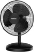 HOLMES 12" Table Fan with 75° Oscillation, 3 Speeds, 15° Adjustable Head Tilt, Ideal for Home, Bedroom, Office, Black