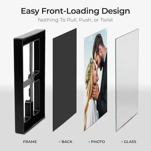 MANTELLO ESSENTIALS 8.5 x 11 Picture Frame 6 PACK, Front Loading Frames for Pictures, Documents, Certificates