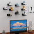 6 Inches Small Black Wall Shelves Set of 2, Wall Mounted Display Shelf Rack for Smart Speaker, Clock
