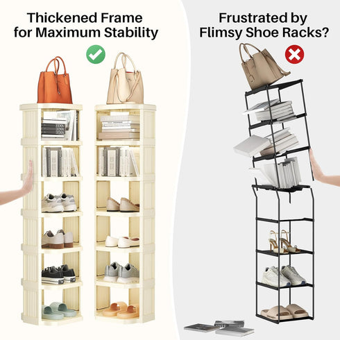8 Closet Kitstorack Vertical Shoe Rack: Tiers Stackable Shoe Rack for DIY Free Standing Shoe Organizer Small Shoe Shelf