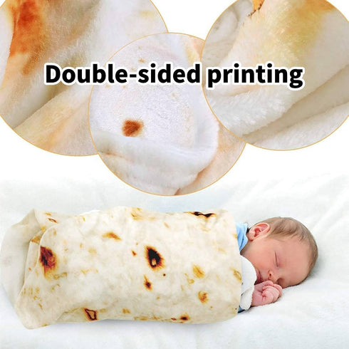 40in Burrito Tortilla Blanket Baby Stuff Shower White Elephant Gifts for Kids Throw Blankets Wrap Swaddle Toddler Boy