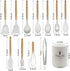 Kitchen Utensils Set of 12, Silicone Cooking Utensils with Non-Slip Wooden Handle and Organizer Bucket, 446°F Heat Resistant Cookware Utensils Set (Cream White) by YGFRSTO