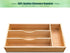 Bamboo Kitchen Drawer Silverware Organizer, 7 Inch Tray Holder for Small Drawer, 4-Slots for Flatware Storage