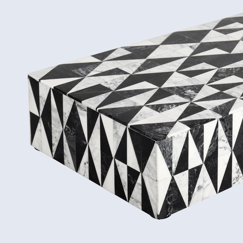 Handmade Harlequin Collection Decorative Jewelry Box Organizer, Antique Coffee Table Storage for Keepsakes and Trinkets