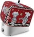 Kitchen Chef Gnomes Toaster Cover, 2 Slice, Rustic Red Checkered Dessert Toaster Oven Cover