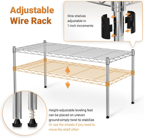 1-Tier 29.92" 13.78" 14.96" Simple Deluxe Shelving Unit, W x D x H Steel Organizer Wire Rack, Chrome