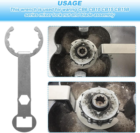 Improved Wrench for Waring 002963 Plus Lock Removal for One Gallon Cb Blender