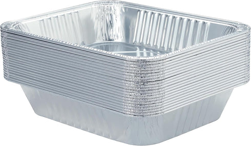 Aluminum Pans 9x13 Disposable Foil Pans (10 Pack) Half Size Deep Steam Table Pans Extra Thick for Baking, Cooking, Roasting, Heating, Serving & Lining Steam-Table Trays by Waytiffer