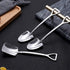 Dessert Spoon Set, 6 Pcs 6" Shovel Shape Stainless Steel Spoons for Home, Kitchen, Restaurant