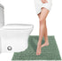 Yimobra Luxury Shaggy U-Shaped Toilet Rug, Soft Non-Slip Bathroom Floor Mat, 24.4 X 20.4 Inches, Green