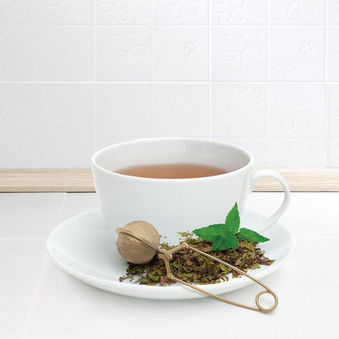 HIC Kitchen Gold Mesh Snap Tea Ball Infuser, Gold-Toned Titanium-Coated Stainless Steel, For Loose Tea or Mulling Spices by HIC Kitchen