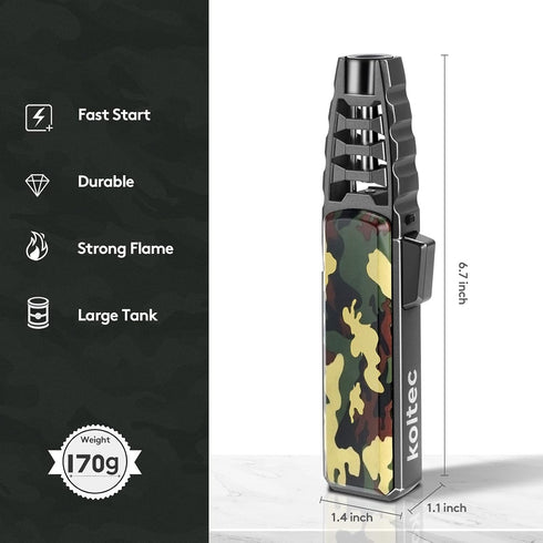 Butane Torch, Outdoor Windproof Cooking Torch Lighter, Refillable Adjustable Jet Flame Kitchen Butane Lighter,
