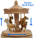 Briskfeel Wooden Carousel Music Box with Moving & Elevating Horses, Rotating Wind-Up Decor, Collectible Mechanical