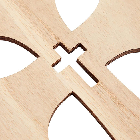 Bright Creations Wooden Crosses for Crafts, 12-Pack, Light Brown Unfinished Wood for Baptism Favors