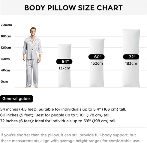 20 72, Acanva Fluffy Bed Sleeping Side Sleeper Body Pillow Insert, Extra-Long x White