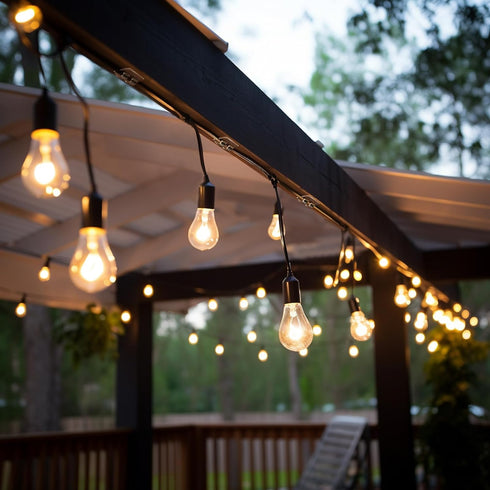 26Pcs Hetyue Hooks for Outdoor String Lights Clips: Heavy Duty Light Hook with Waterproof Adhesive Strips - Outside