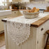 2 Pack Tinsow Cotton Crochet Lace Rectangular Table Runner Dresser Scarf Doilies (Beige Without Tassels)