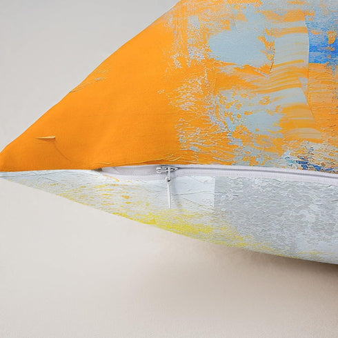 Set 2, 16x16 Inches, Feelyou Throw Pillow Covers, of Yellow Blue Decorative Pillow Cover, Abstract Art Painting Pillow