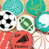 Designer Stencils Large Sports Ball Cookie Stencils, Basketball - Golf - Soccer - Baseball, Beige/semi-transparent