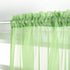 GYROHOME Basic Rod Pocket Sheer Voile Curtain Set of 2 Panels, Sunlight Filtering for Living Room (Green 52x84 inch)