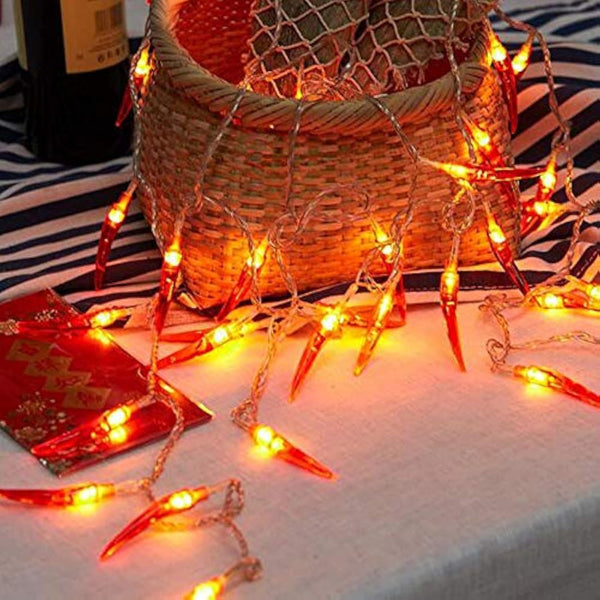OKBA 2pack red Chili Pepper String Lights,40 LED Pepper String lamp Indoor