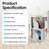 BJTDLLX 360 A4 2 Rotating Bookshelf, Freestanding Storage Shelf, Rotating White Bookshelf Round Bookcase Magazines