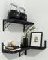 OrganizerBlackSet 3 BAYKA Wall Mounted Floating Shelves, Wood Floating Wall Shelf for Books & Decor, Small Space-Saving