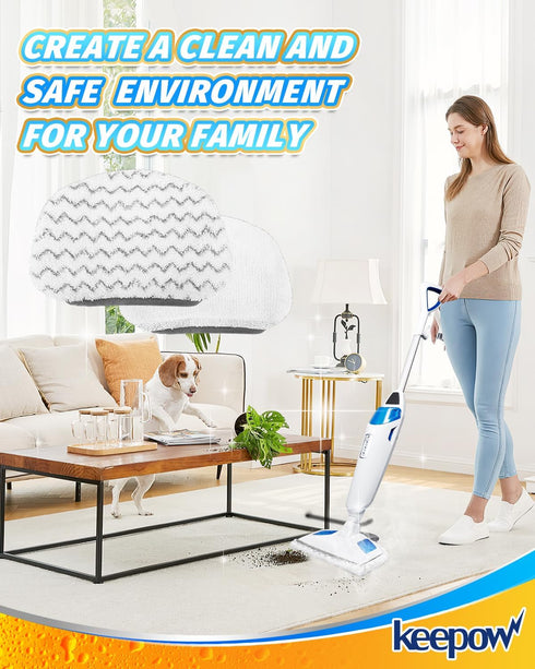 6 Pack 1940 1544 1440 1544A 2075A 1806 5938 1940W 19404 1940A KEEPOW Steam Mop Pads for Bissell Powerfresh Series Floor
