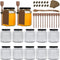 Woaiwo-q 12Pack 12 oz Glass Honey Jars with Lids, Clear Hexagon Jars with