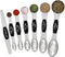 Magnetic Measuring Spoons Set - Wildone Stainless Steel Double Sided Set of 7 Black for Dry & Liquid Ingredients