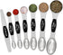 Magnetic Measuring Spoons Set - Wildone Stainless Steel Double Sided Set of 7 Black for Dry & Liquid Ingredients