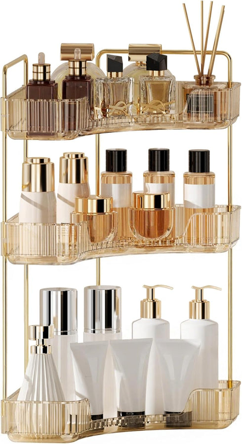 YCIA&DONE Corner Bathroom Counter Organizer, Makeup Organizer for Vanity, Skincare Cosmetic Perfume