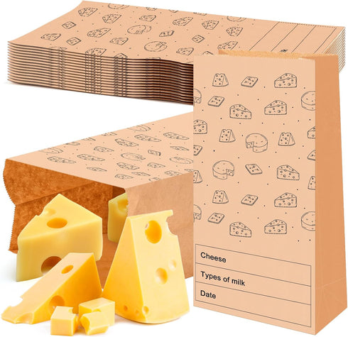 MotiMind 15 Count Cheese Storage Bags for Refrigerator 10.6 x 6 Inches Cheese