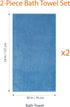 2-Piece 100% 54" 30", Amazon Basics Quick-Dry Oversize Bath Towel, Cotton, x Lake Blue
