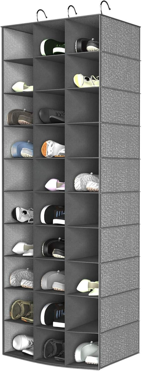 coastal rose Hanging Shoe Organizer for Closet, 30 Sections Hanging Closet Organizers