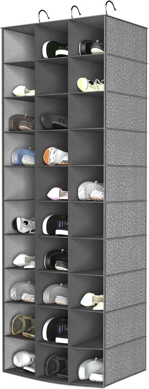 coastal rose Hanging Shoe Organizer for Closet, 30 Sections Hanging Closet Organizers